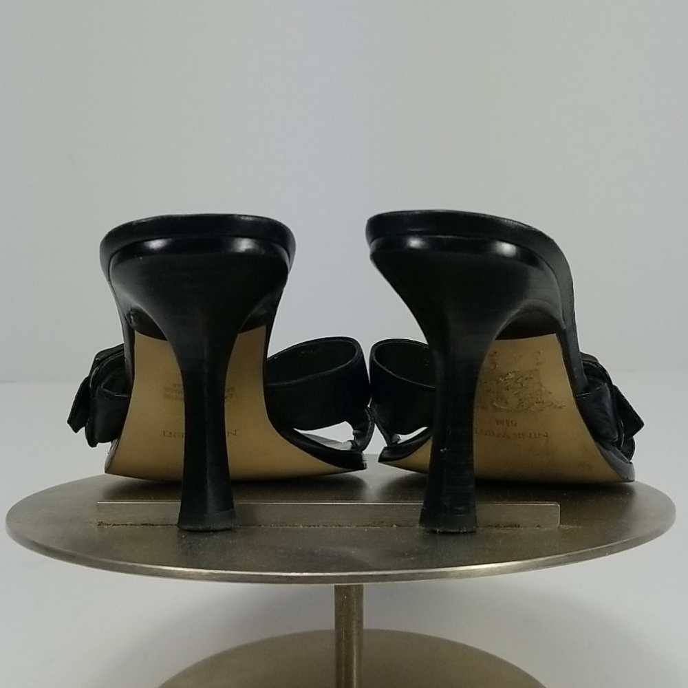 Nine West black leather slides with buckle sz 6.5 - Picture 4 of 8